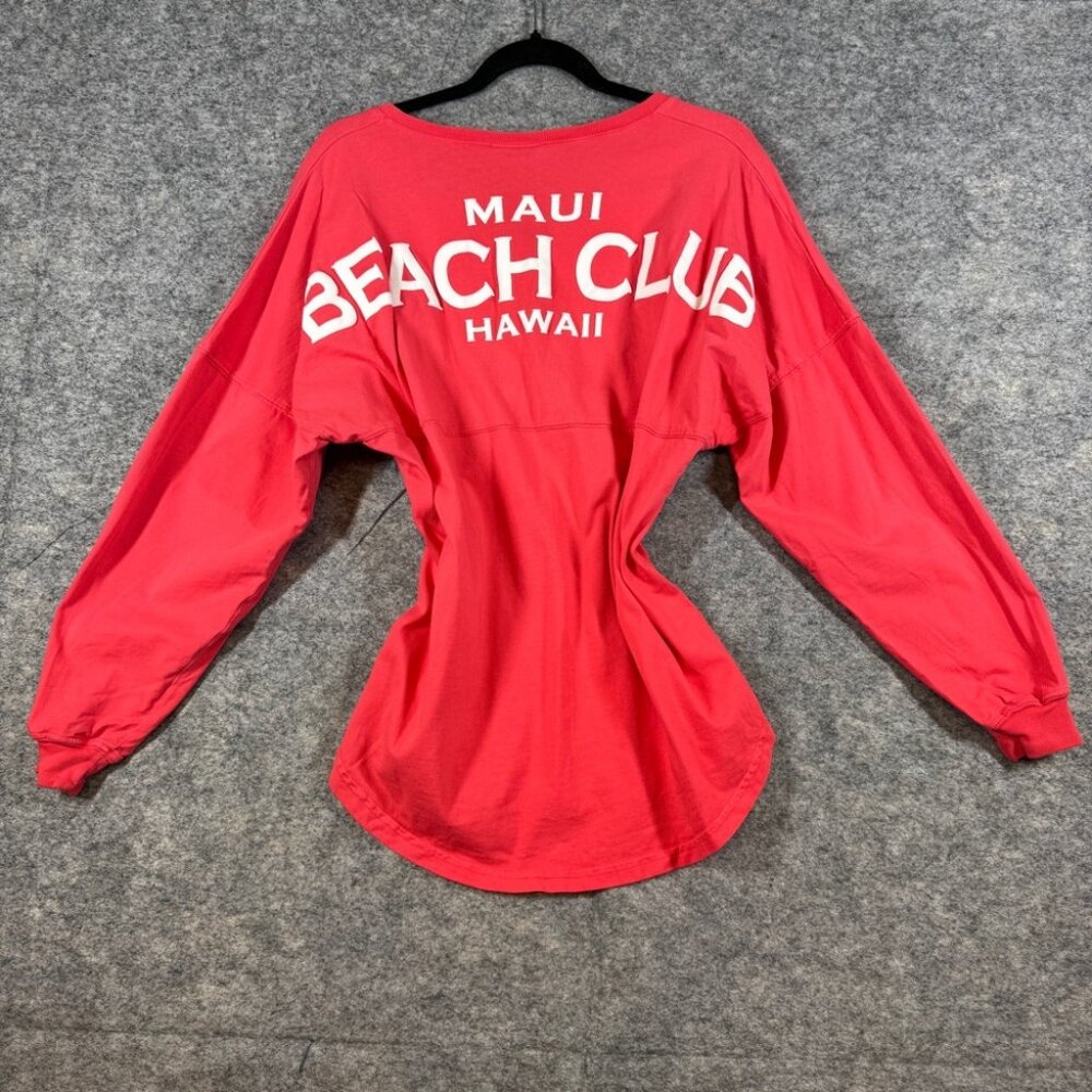 Spirit Jersey Maui Beach Club Hawaii Coral Long Sleeve Top Size M Relaxed Fit - Picture 3 of 13